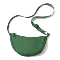 Women's Small Nylon Solid Color Streetwear Dumpling Shape Zipper Crossbody Bag sku image 4