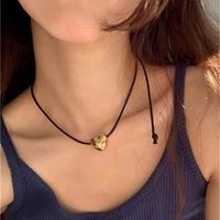 Sweet Simple Style Heart Shape Rope Copper Plating Long Necklace Necklace 1 Piece main image 5