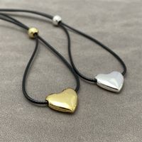 Sweet Simple Style Heart Shape Rope Copper Plating Long Necklace Necklace 1 Piece main image 1