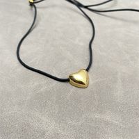 Süss Einfacher Stil Herzform Seil Kupfer Überzug Lange Halskette Halskette 1 Stück main image 2