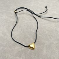 Sweet Simple Style Heart Shape Rope Copper Plating Long Necklace Necklace 1 Piece sku image 1