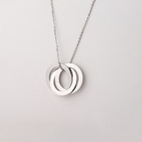 Casual Simple Style Circle Stainless Steel Plating Necklace sku image 1