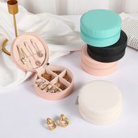 Casual Elegant Round Solid Color Pvc Jewelry Boxes main image 1