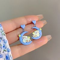 1 Pair Cute Bear Patchwork Alloy Drop Earrings main image 6