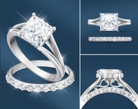 Wholesale Jewelry Simple Style Shiny Square Metal Rhinestones Plating Inlay Rings main image 5