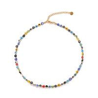 Modern Style Eye Glass Glass Beaded 18K Gold Plated Women'S Necklace main image 2