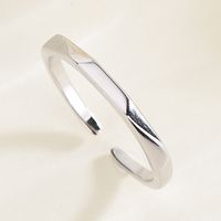 Simple Style Solid Color Sterling Silver Plating Inlay Artificial Gemstones Open Ring sku image 4