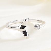 Simple Style Solid Color Sterling Silver Plating Inlay Artificial Gemstones Open Ring sku image 5