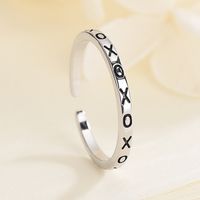 Simple Style Solid Color Sterling Silver Plating Inlay Artificial Gemstones Open Ring sku image 2