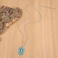 Ethnic Style Geometric Alloy Plating Inlay Turquoise Women's Pendant Necklace main image 2