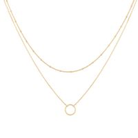 Style Simple Cercle Acier Inoxydable Acier Au Titane Placage Collier En Couches main image 1