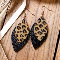 1 Pair Ethnic Style Leopard Pu Leather Drop Earrings main image 1