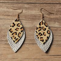 1 Pair Ethnic Style Leopard Pu Leather Drop Earrings main image 4