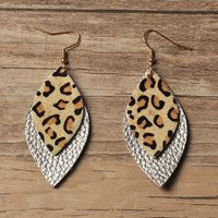 1 Pair Ethnic Style Leopard Pu Leather Drop Earrings sku image 2