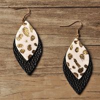1 Pair Ethnic Style Leopard Pu Leather Drop Earrings main image 2