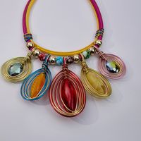 Ethnic Style Bohemian Oval Alloy Plating Women's Earrings Necklace main image 5