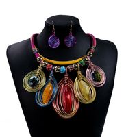 Ethnic Style Bohemian Oval Alloy Plating Women's Earrings Necklace main image 1