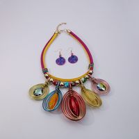 Ethnic Style Bohemian Oval Alloy Plating Women's Earrings Necklace main image 4