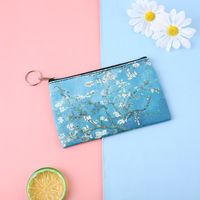 Women's Oil Painting Pu Leather Zipper Coin Purses sku image 7