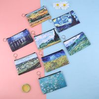 Women's Oil Painting Pu Leather Zipper Coin Purses main image 6