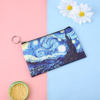 Women's Oil Painting Pu Leather Zipper Coin Purses sku image 2