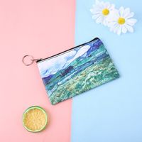 Women's Oil Painting Pu Leather Zipper Coin Purses sku image 1