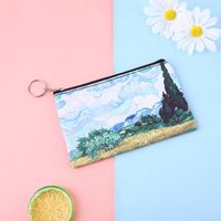 Women's Oil Painting Pu Leather Zipper Coin Purses sku image 5