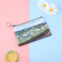 Women's Oil Painting Pu Leather Zipper Coin Purses sku image 8