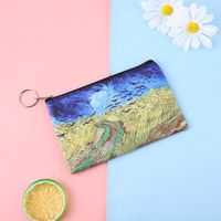 Women's Oil Painting Pu Leather Zipper Coin Purses sku image 4