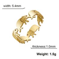 Ig Style Cute Elephant Stainless Steel Open Ring In Bulk main image 2