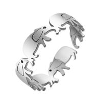 Ig-stil Süß Elefant Rostfreier Stahl Offener Ring In Masse main image 5