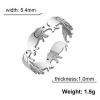 Ig-stil Süß Elefant Rostfreier Stahl Offener Ring In Masse sku image 1