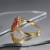 Commute Flower Copper Plating Inlay Zircon Rings main image 4