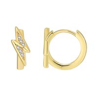 1 Pair Basic Lightning Plating Inlay Copper Zircon 18k Gold Plated Earrings main image 2