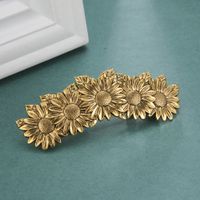 Retro Sunflower Alloy Plating Hair Clip sku image 1