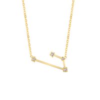 Casual Simple Style Constellation Stainless Steel Titanium Steel Plating Inlay Zircon Necklace main image 3