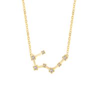 Casual Simple Style Constellation Stainless Steel Titanium Steel Plating Inlay Zircon Necklace main image 4