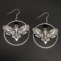 1 Pair Retro Punk Butterfly Skull Alloy Drop Earrings sku image 1