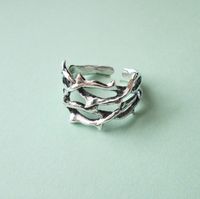 Wholesale Jewelry Punk Cool Style Solid Color Alloy Plating Open Ring main image 3