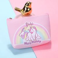Women's Cartoon Unicorn Pu Leather Zipper Kids Wallets sku image 1