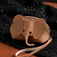 Unisex Solid Color Elephant Pu Leather Zipper Wallets sku image 2