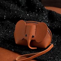 Unisex Solid Color Elephant Pu Leather Zipper Wallets sku image 3