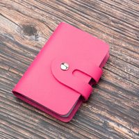 Unisex Solid Color Pu Leather Card Holders sku image 3