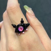 Wholesale Jewelry Cartoon Style Cute Eye Alloy Glass Plating Inlay Open Ring sku image 5