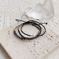 Retro Round Natural Stone Seed Bead Ribbon Knitting Women's Bracelets main image 1