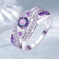 Wholesale Jewelry Romantic Shiny Round Heart Shape Metal Rhinestones Plating Inlay Rings main image 1