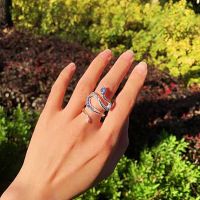 Casual Cool Style Snake Alloy Plating Inlay Unisex Open Ring main image 2