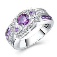 Wholesale Jewelry Romantic Shiny Round Heart Shape Metal Rhinestones Plating Inlay Rings main image 2