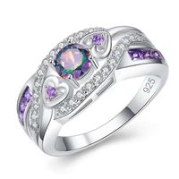 Wholesale Jewelry Romantic Shiny Round Heart Shape Metal Rhinestones Plating Inlay Rings sku image 1