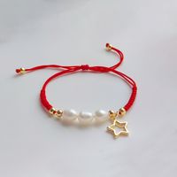 Simple Style Round Freshwater Pearl Rope Soft Clay Knitting Women's Bracelets main image 2